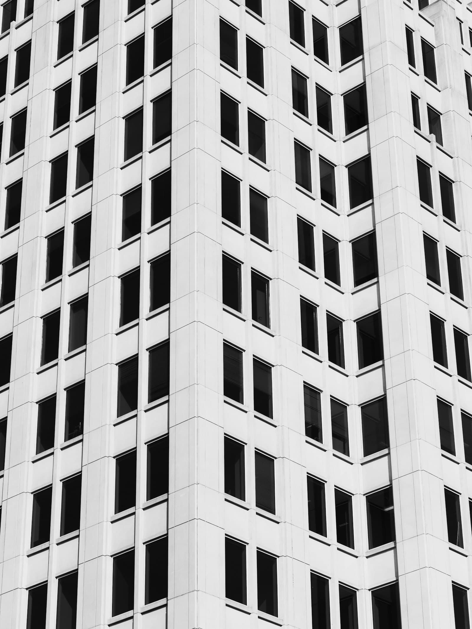 Grid of windows on a commercial building
